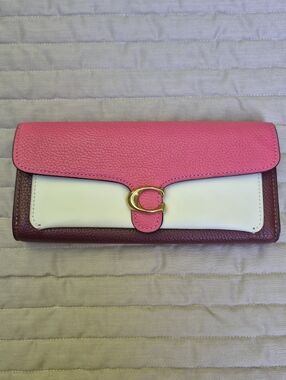 Coach Tabby Long Wallet 893 in Colorblock B4/Confetti Pink Currant Multi